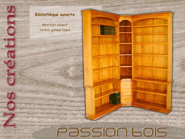 Bibliothèque merisier