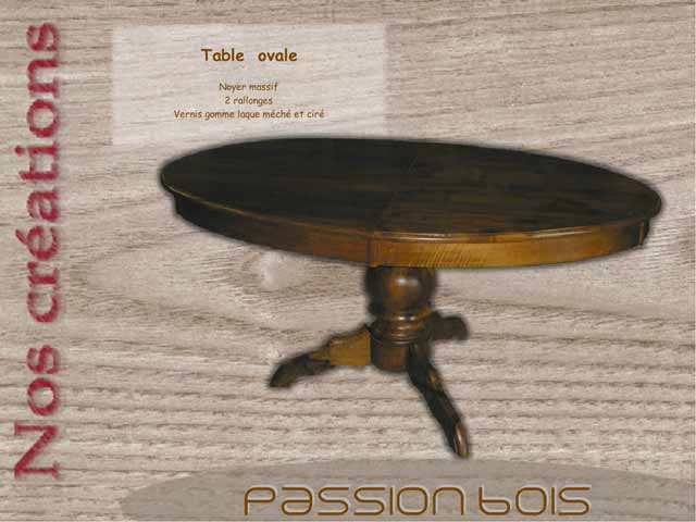 Table ovale noyer