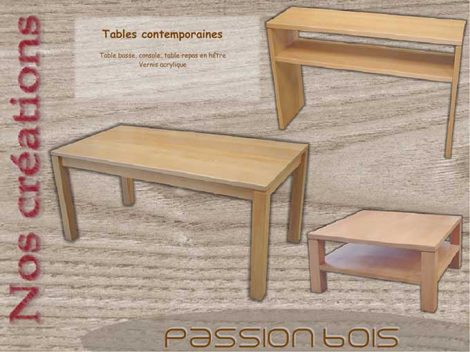 Table et console contemporaine hêtre
