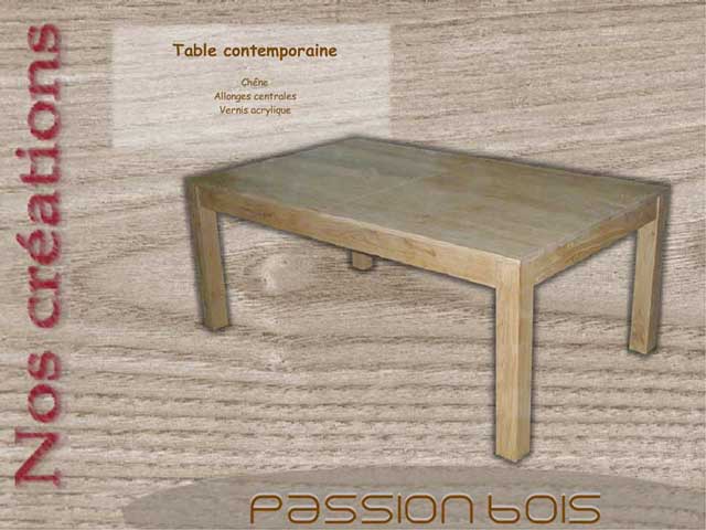 Table contemporaine en chêne