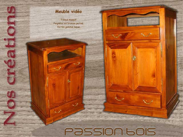 Meuble video en tilleul