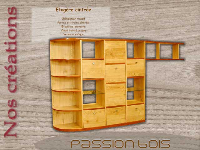 Etagère cintrée en châtaignier