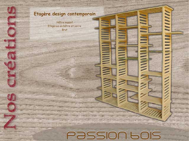 Etagere design contemporaine en hêtre