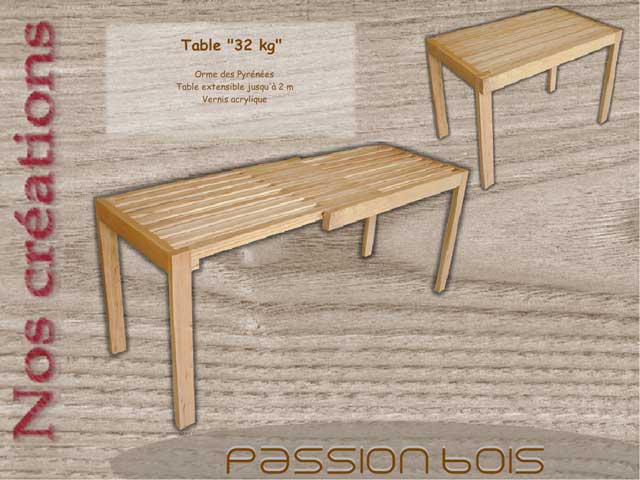 Table design en orme