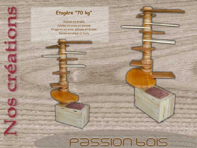 Etagère design en orme et érable