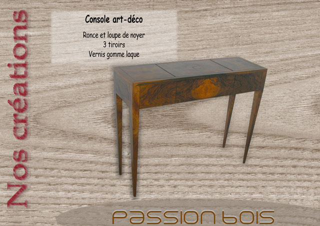 Console noyer art-déco