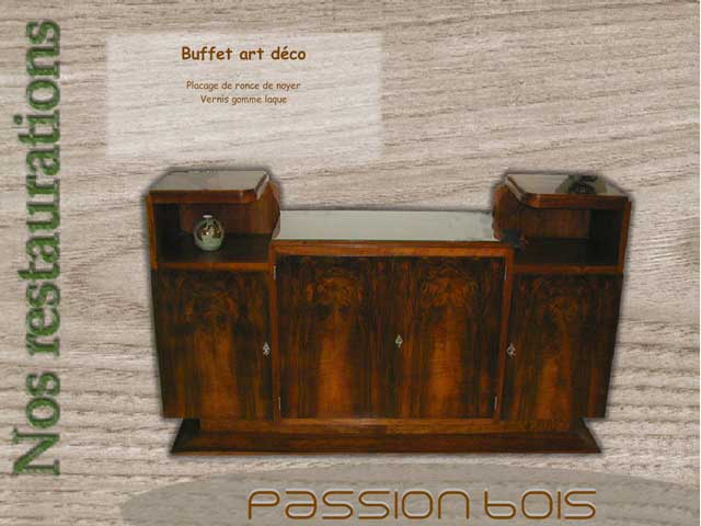 Buffet art deco ronce de noyer